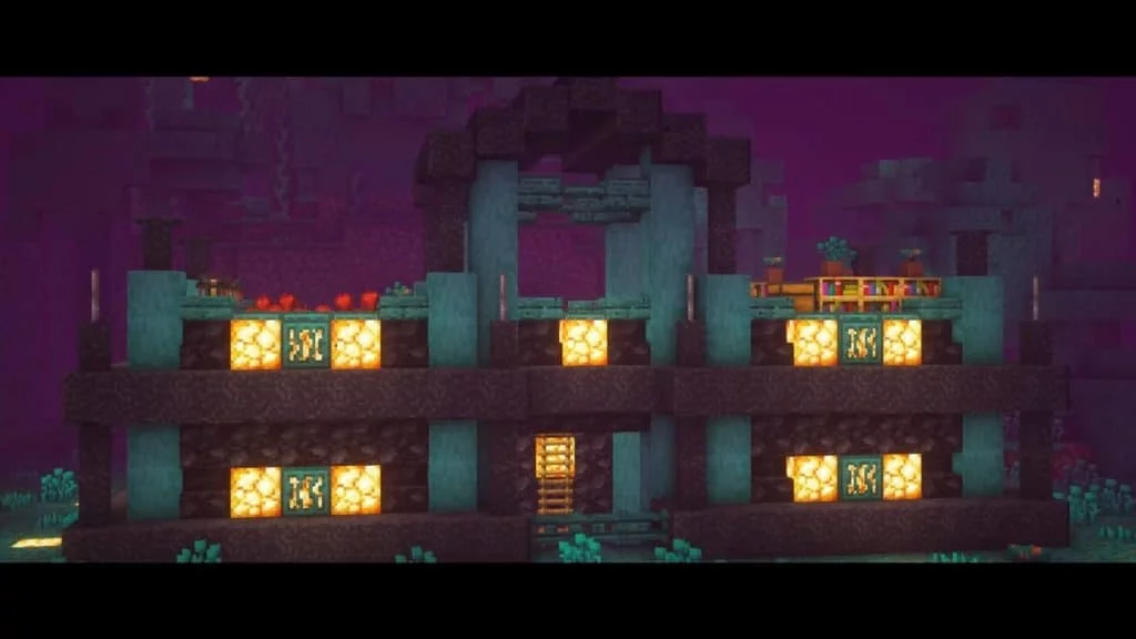 nether base ideas - Warped Forest Base
