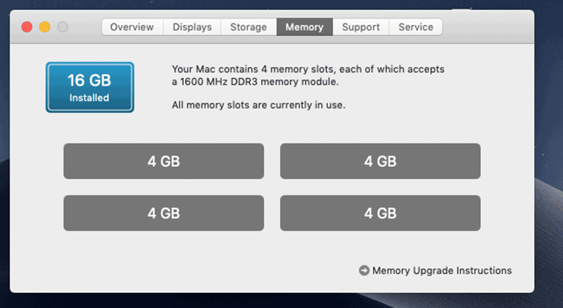 Installed RAM MAC