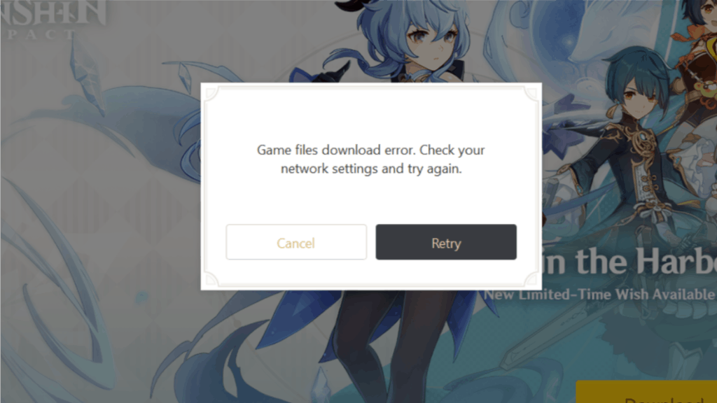 Genshin Impact Game files Download Error