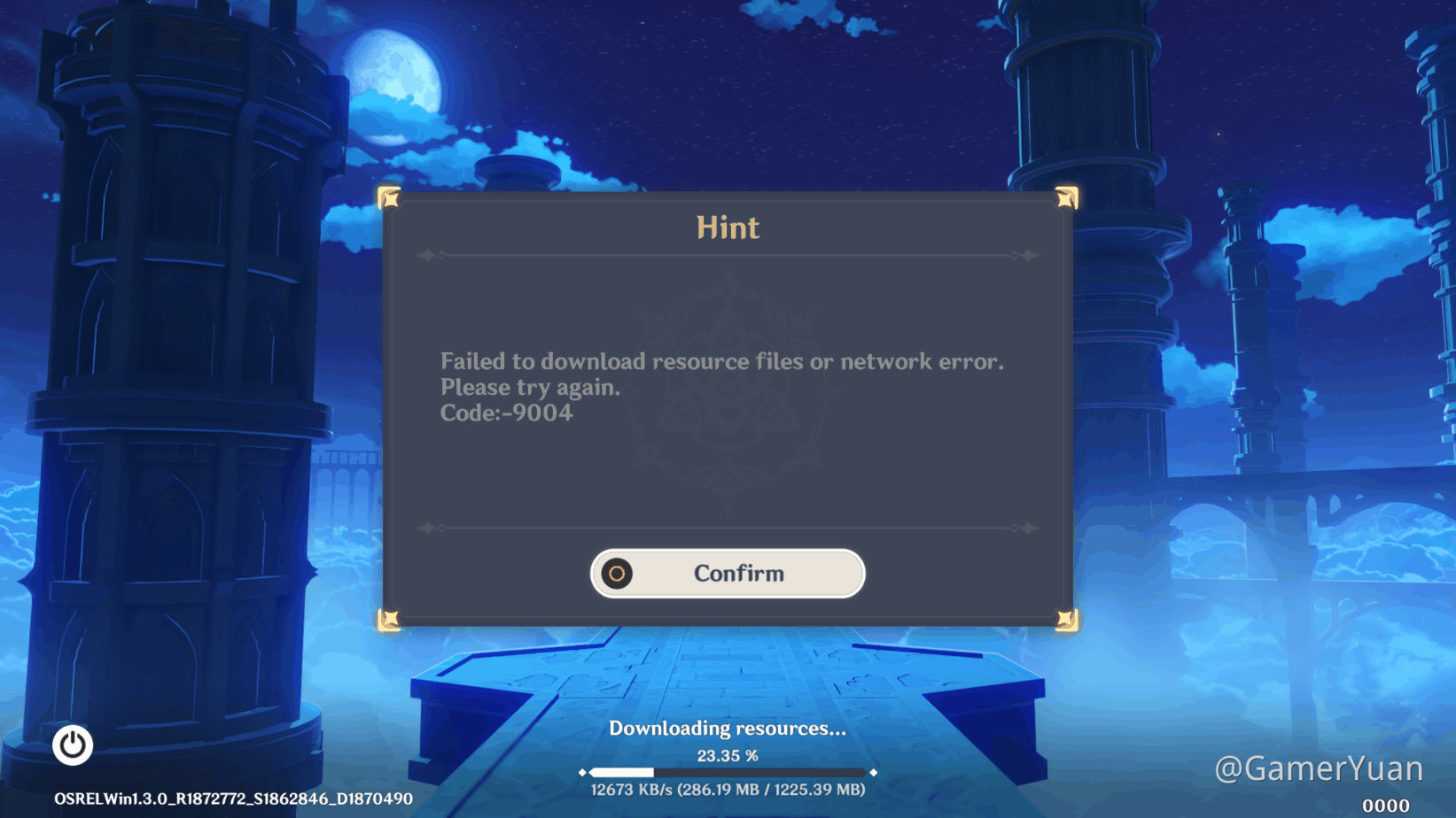 genshin impact download network error
