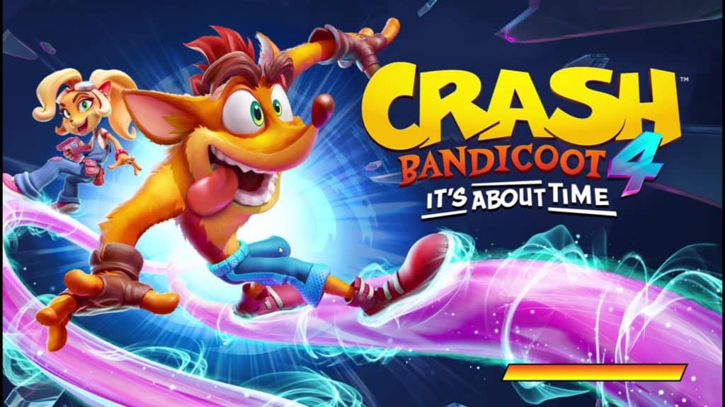 If you skip the Crash 4 intro videos, it will take you directly to this first loading screen