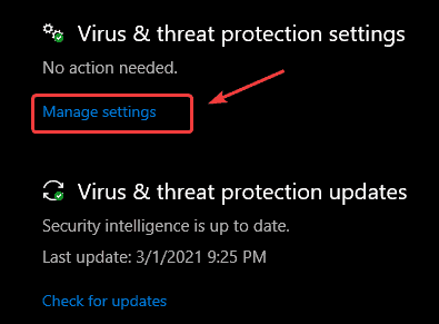 Manage the various settings for Windows Defender