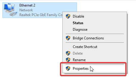 Network Properties allow you to customize various internet protocols