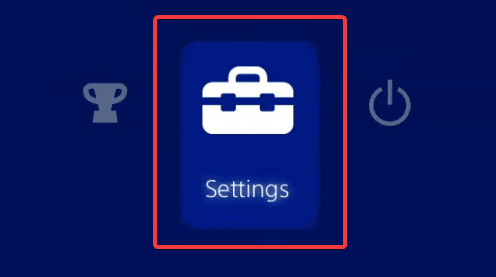 The Settings Icon gives you access to all the settings in the PS4