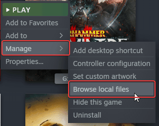 You can locate any game on your PC installed through Steam by selecting Browse local files
