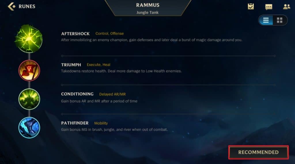 Recommended Keystones for Rammus