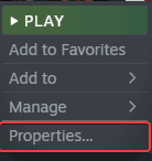 Each Steam game lets you configure various settings by clicking on Properties 