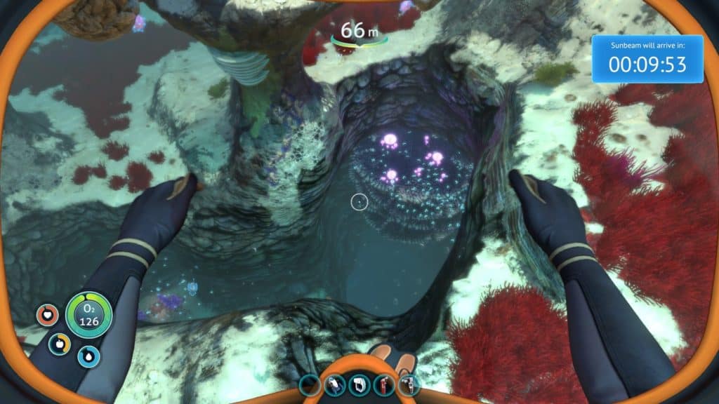 Entrance to the Jellyshroom Cave Subnautica
