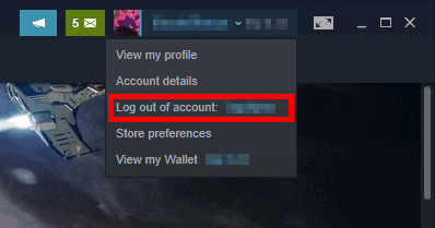 Log out of Steam
