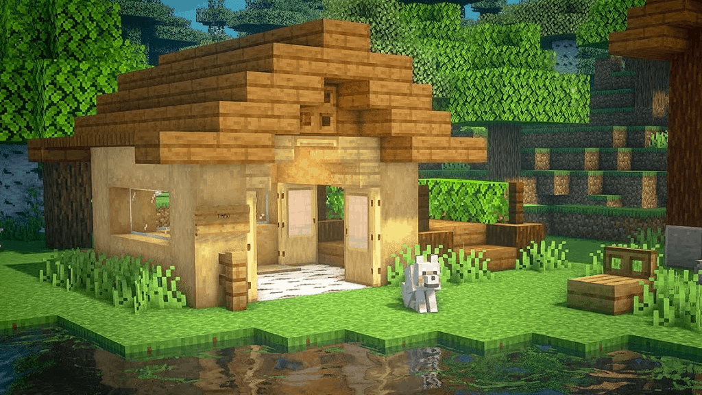 A doghouse is one of the many cool things to build in Minecraft!