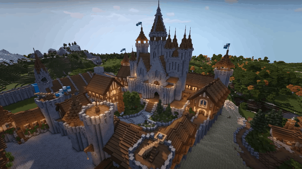 Ce vaste château est l'une des nombreuses choses cool à construire dans Minecraft !