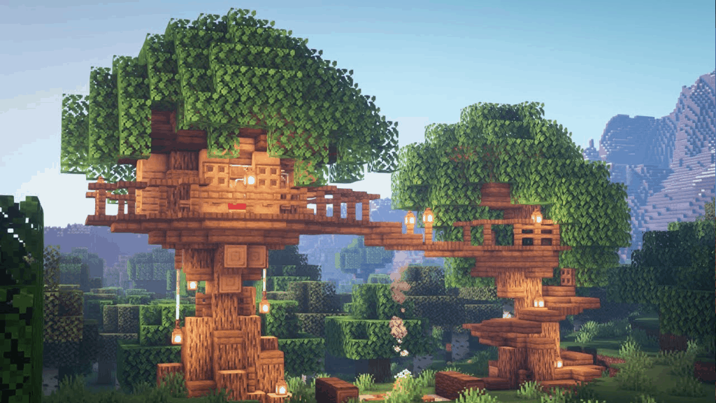 هذه الشجرة هي واحدة من الأشياء الممتعة للبناء في Minecraft!