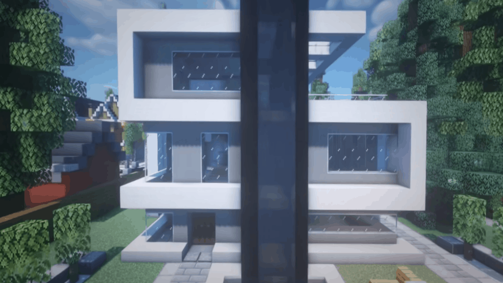 J'aime les idées de construction Minecraft comme cette maison moderniste.