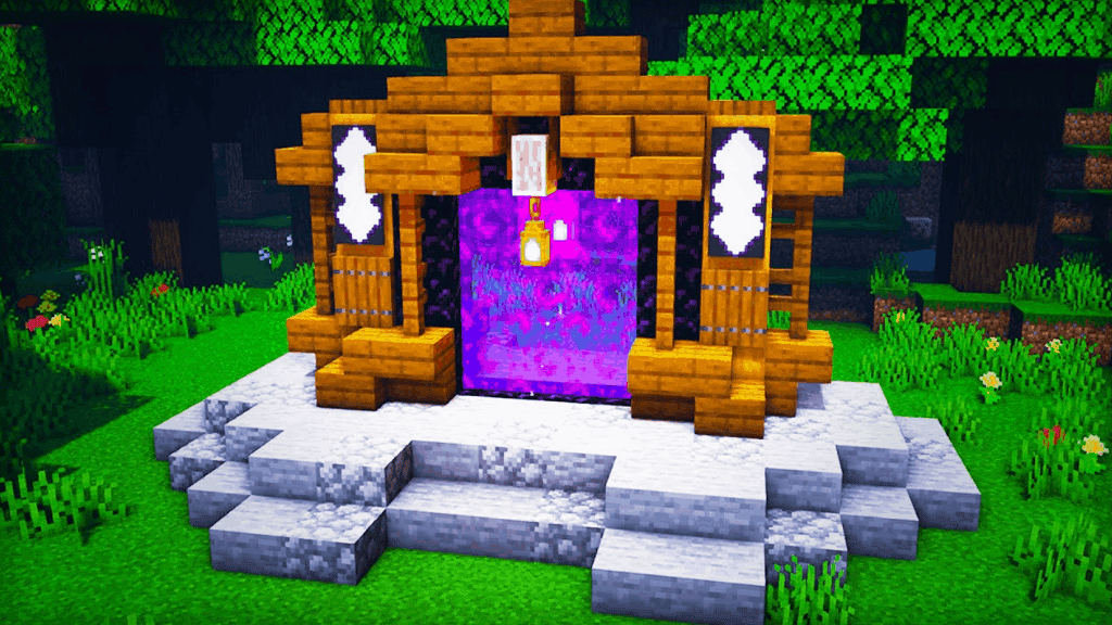 This Nether portal is one of the fun things to build in Minecraft!
