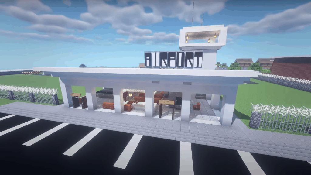 J'adore les idées de construction de Minecraft comme cet aéroport !