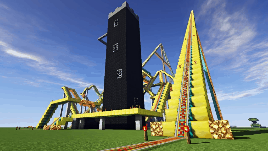 This rollercoaster is one of many amazing Minecraft Building Ideas.