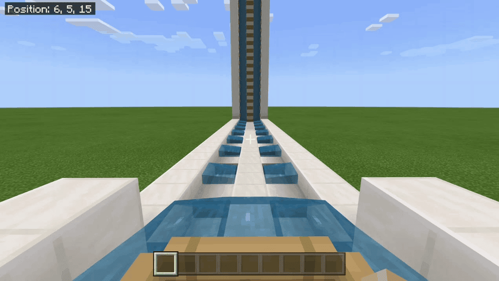 This water slide is one of the many cool things to build in Minecraft!