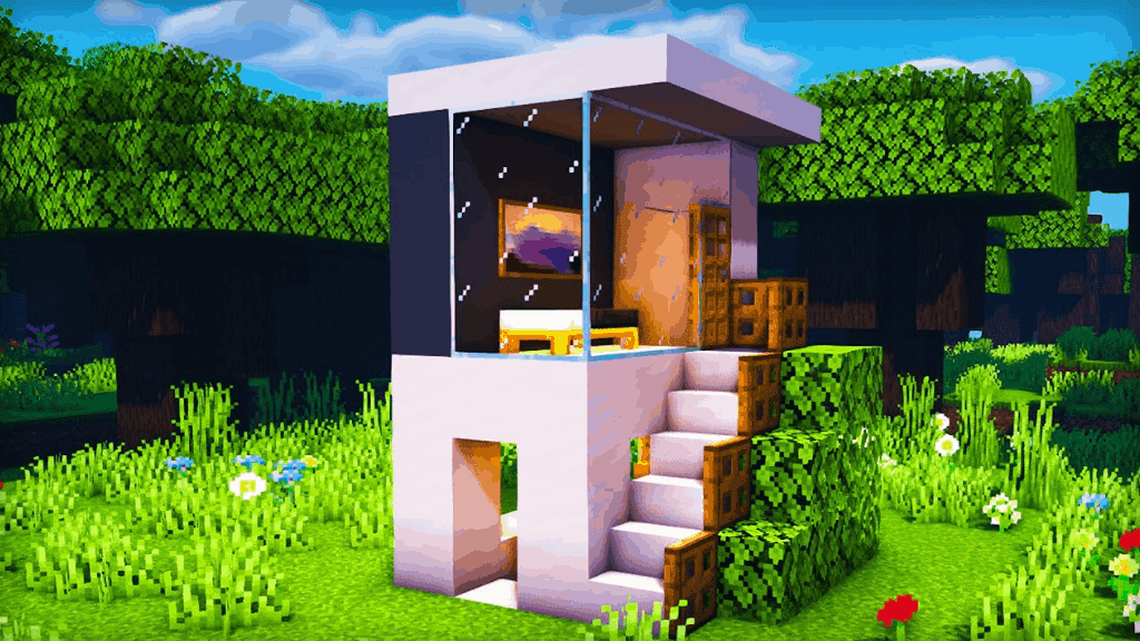 J'adore les idées de construction Minecraft comme ces petites maisons !