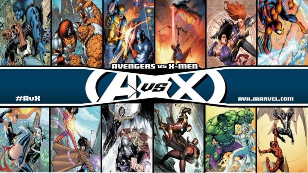 An Avengers vs. X-men poster created by a fan to simulate hyphotetical scenarios