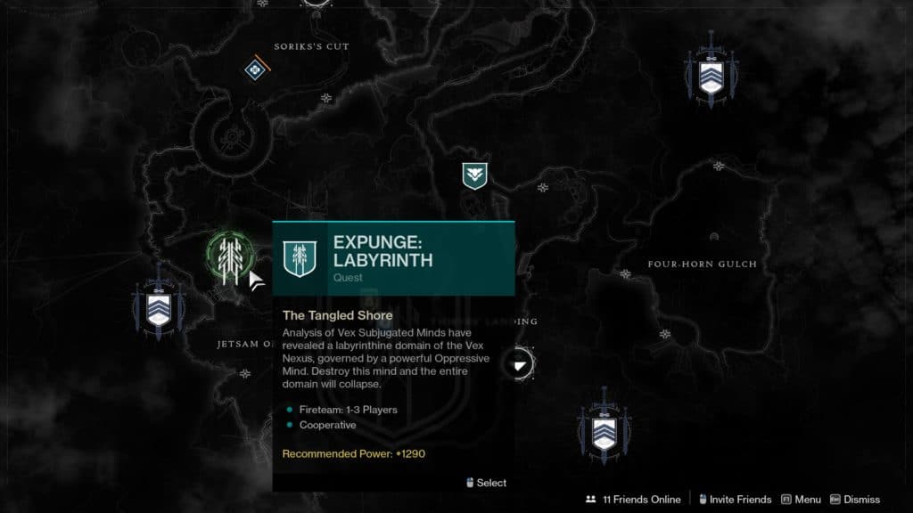 The Expunge: Labyrinth mission can be launched from the Tangled Shore in Destiny 2