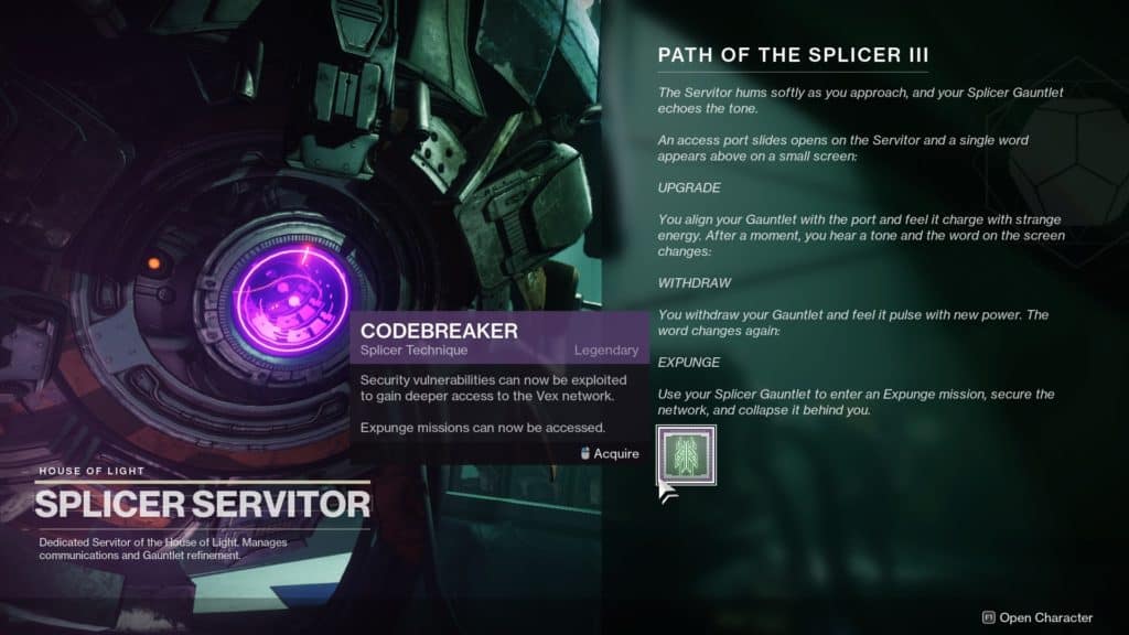 Complete Override: Tangled Shore as part of the Destiny 2 seasonal storyline to unlock Expunge