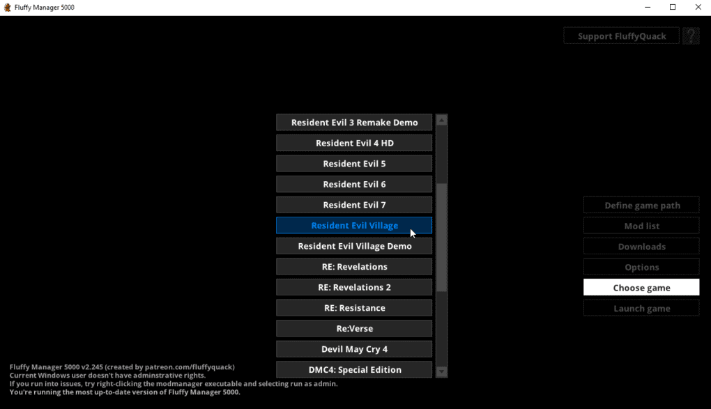 Resident Evill Village is one of the many games supported by Fluffly Mod Manager 5000. This allows you to install the Resident Evil 8 Village Custom Samurai Edge Mod