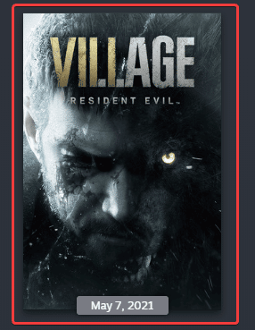 Resident Evil Village in Steam library shows up with this artwork