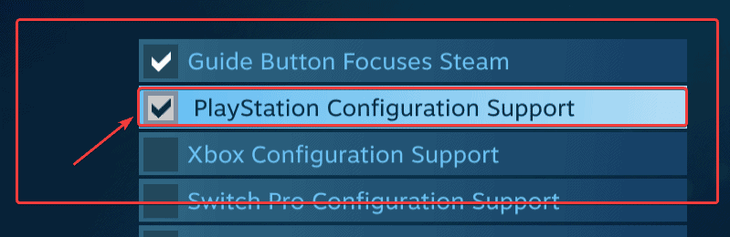 Enabling PlayStation Configuration Support can make the dualsense feel less buggier