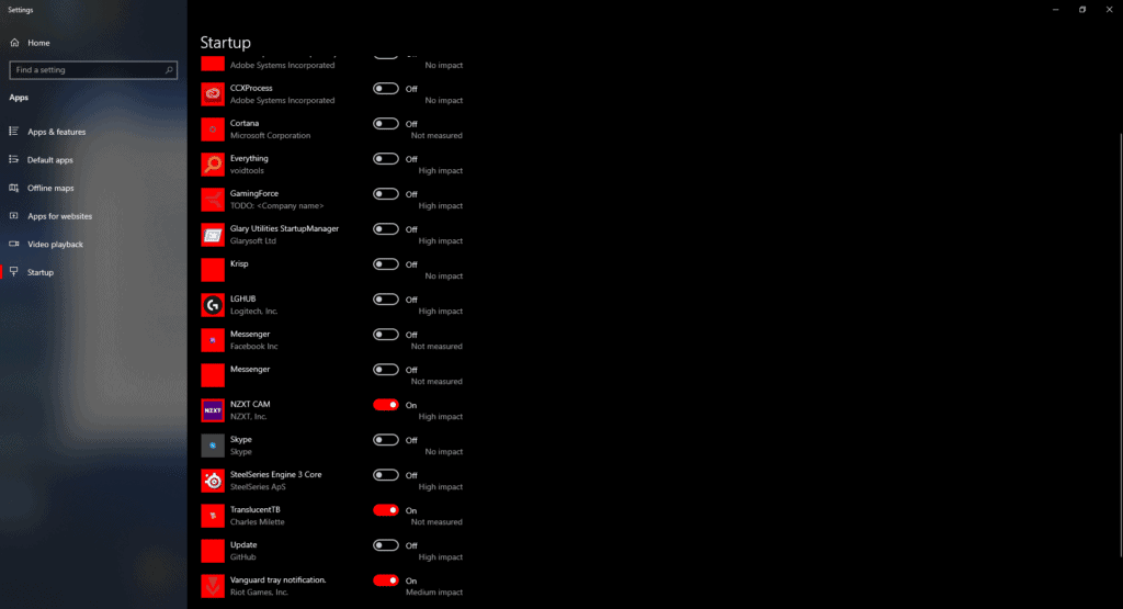 Disabling startup programs to free some processing power