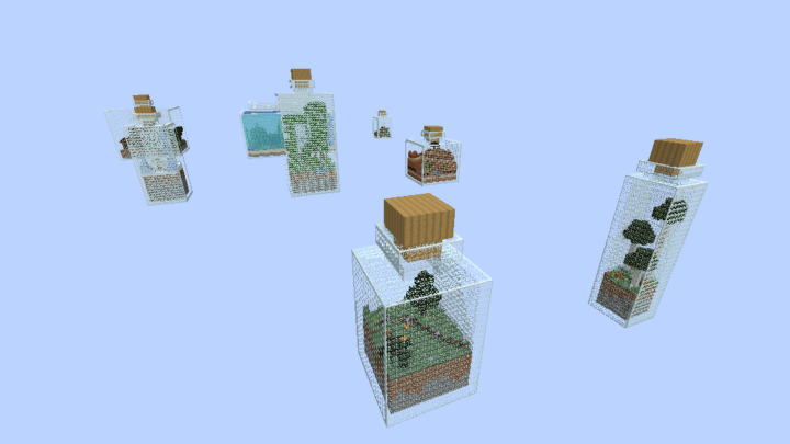 Each jar represents a specific biome or structure available in Minecraft 1.17.