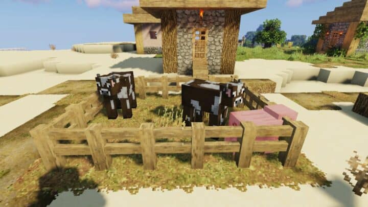 animal pen build with fence