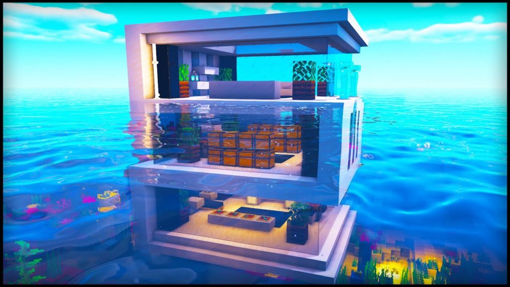 Modern Ocean House Underwater Base Idea for Minecraft