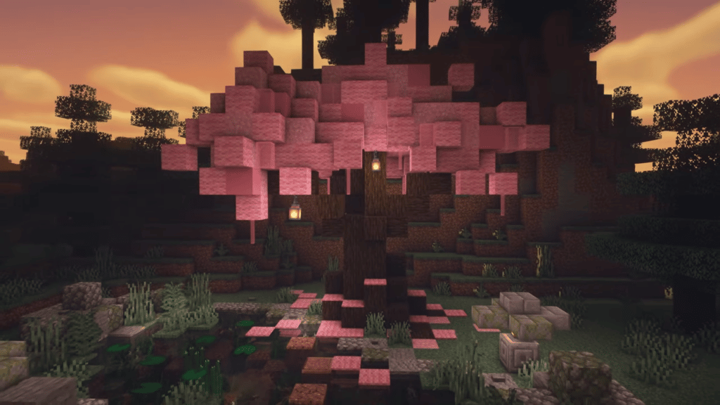 Sakura Minecraft Tree Garden