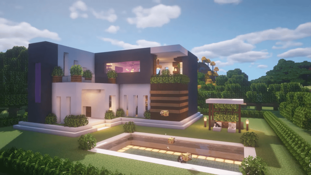 A real architect's building houses in Minecraft tutorial / Modern House #23  