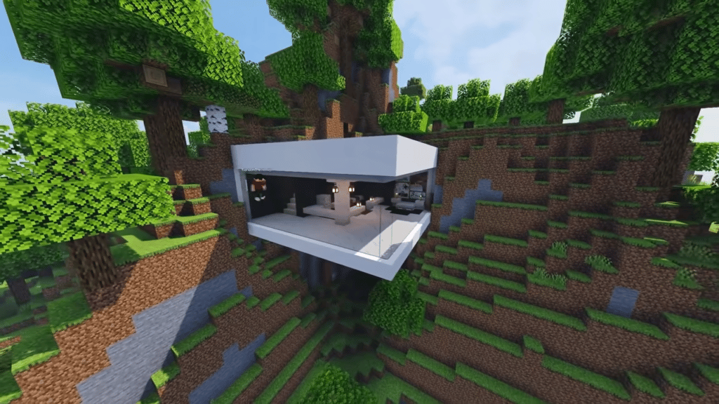 Moderne palæ hjemme Minecraft House Ideas