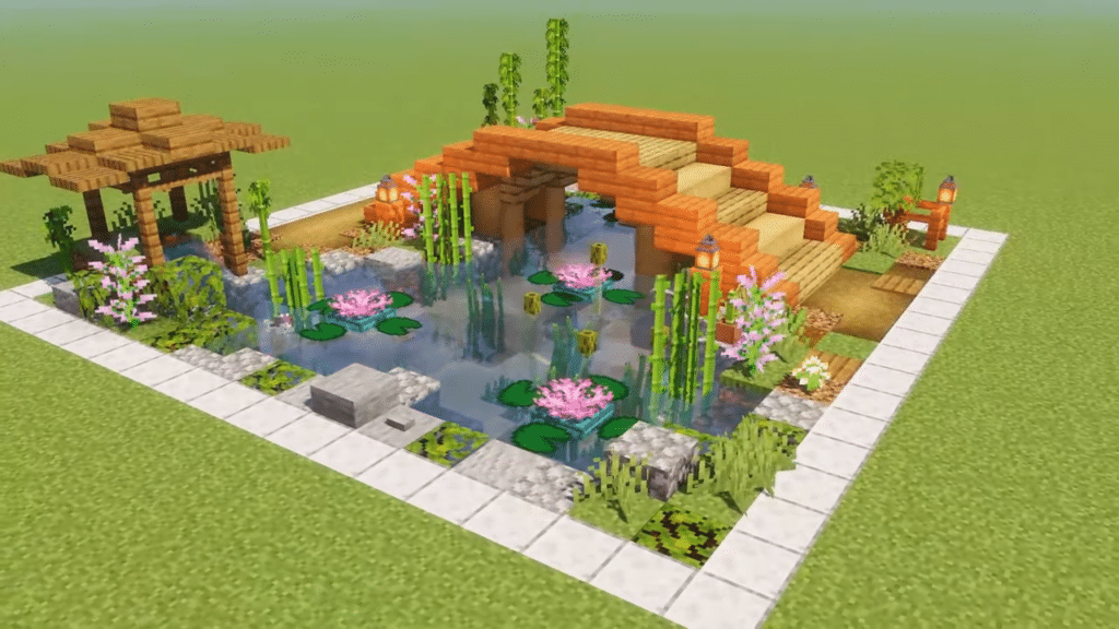 Koi Pond Minecraft Garden