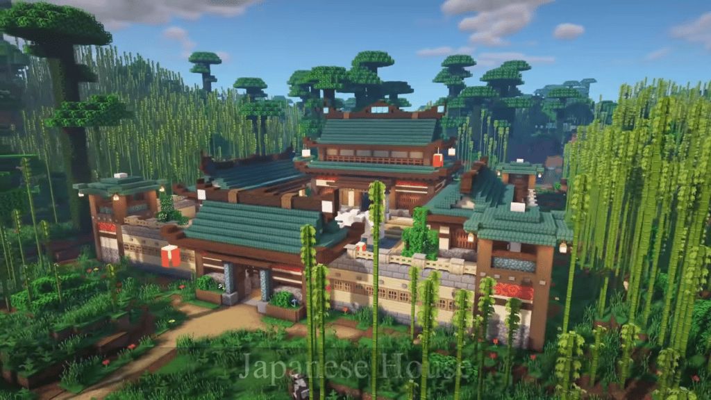 Rumah Minecraft Senyawa Jepang