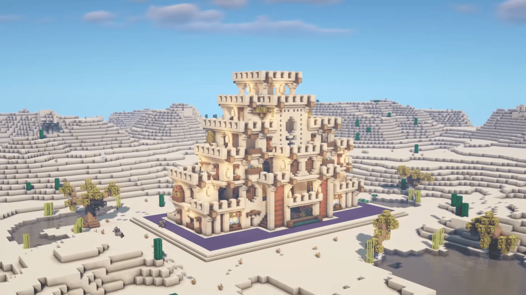 Как построить замок в пустыне в Minecraft Tutorial