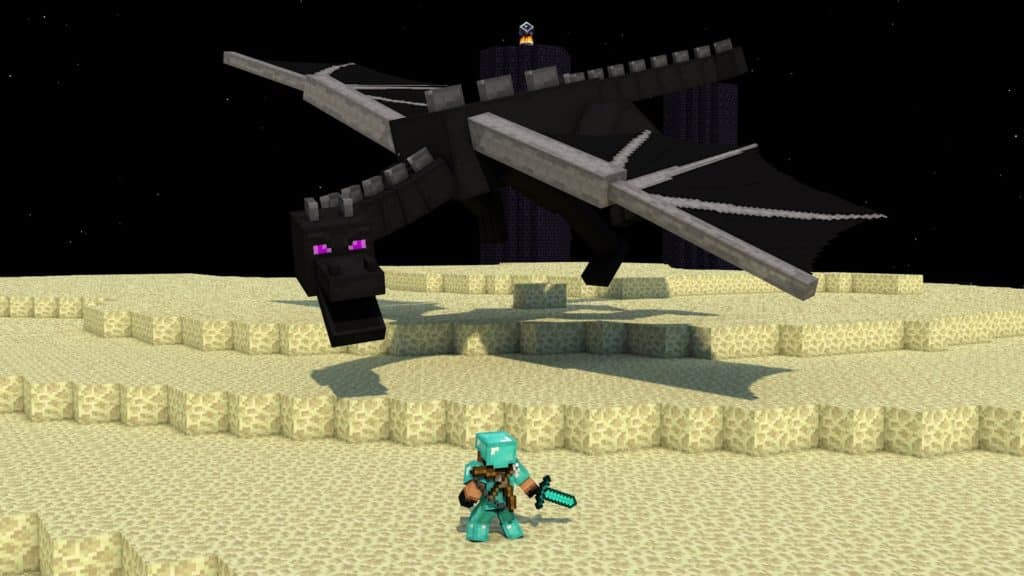 Minecraft Ender Dragon Fight Wallpaper