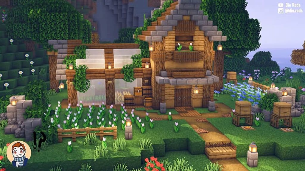 Simple Minecraft house ideas - flower forest house