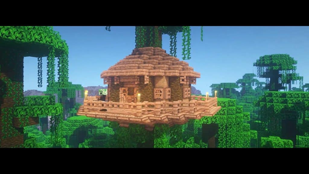 Simple Minecraft Starter House Ideas - Jungle Treehouse