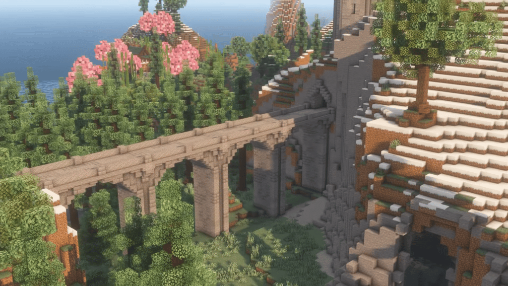 Minecraft Medieval Bridge Blueprint