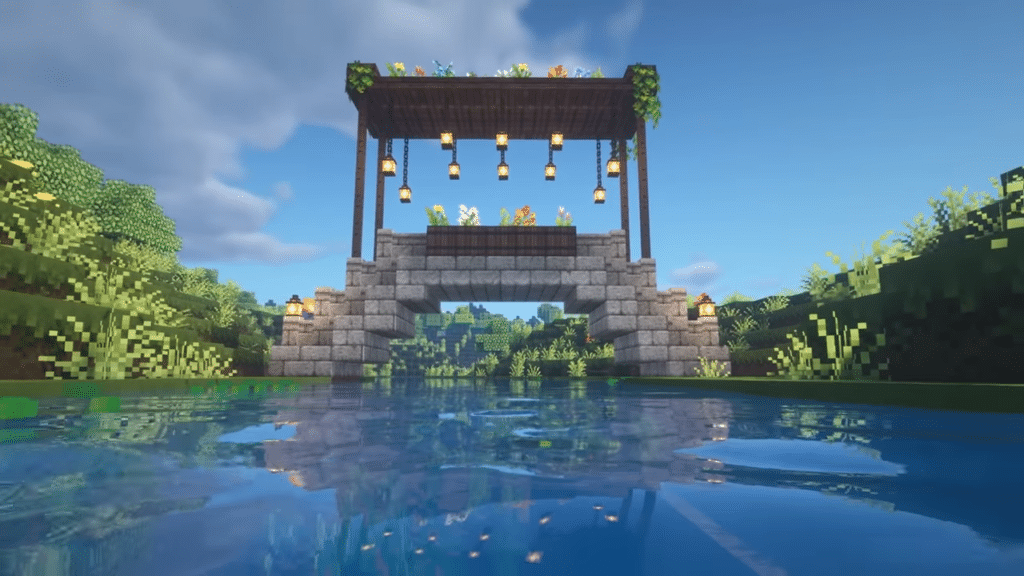 Pont de rivière dans Minecraft