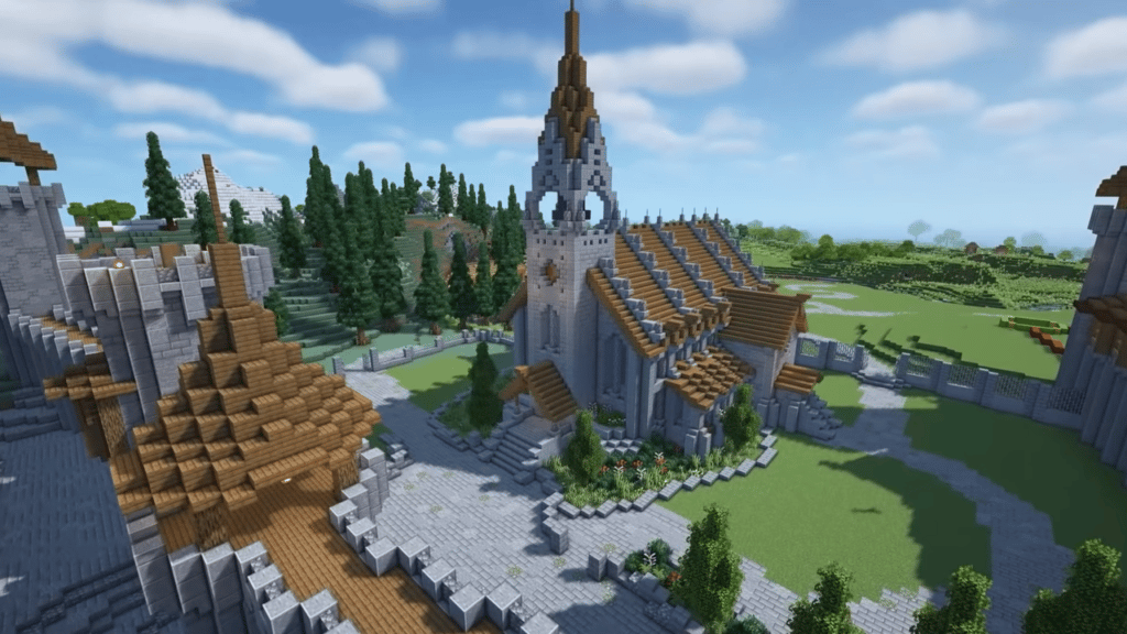 Église médiévale dans Minecraft