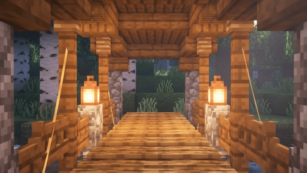 Roofed Bridge Cottage Core in Minecraft
