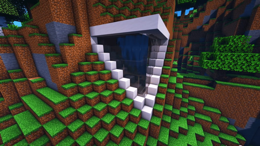Maison en forme de cascade dans Minecraft