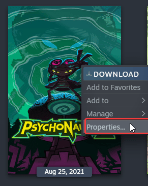 Psychonauts in Steam library
