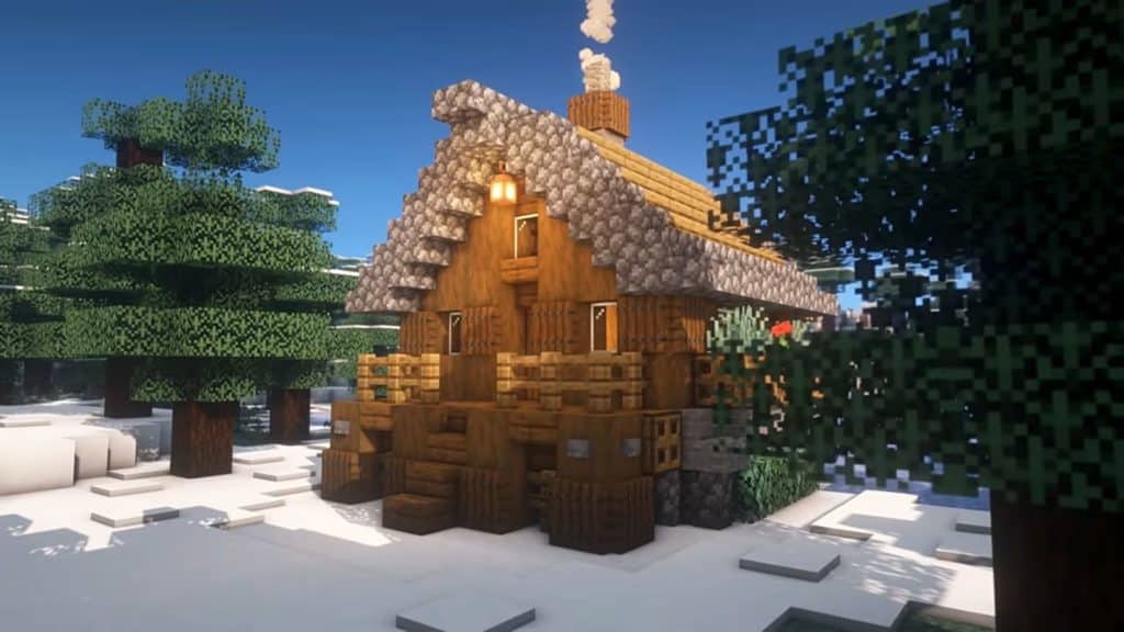 Minecraft Starter House Ideas - Winter Cottage