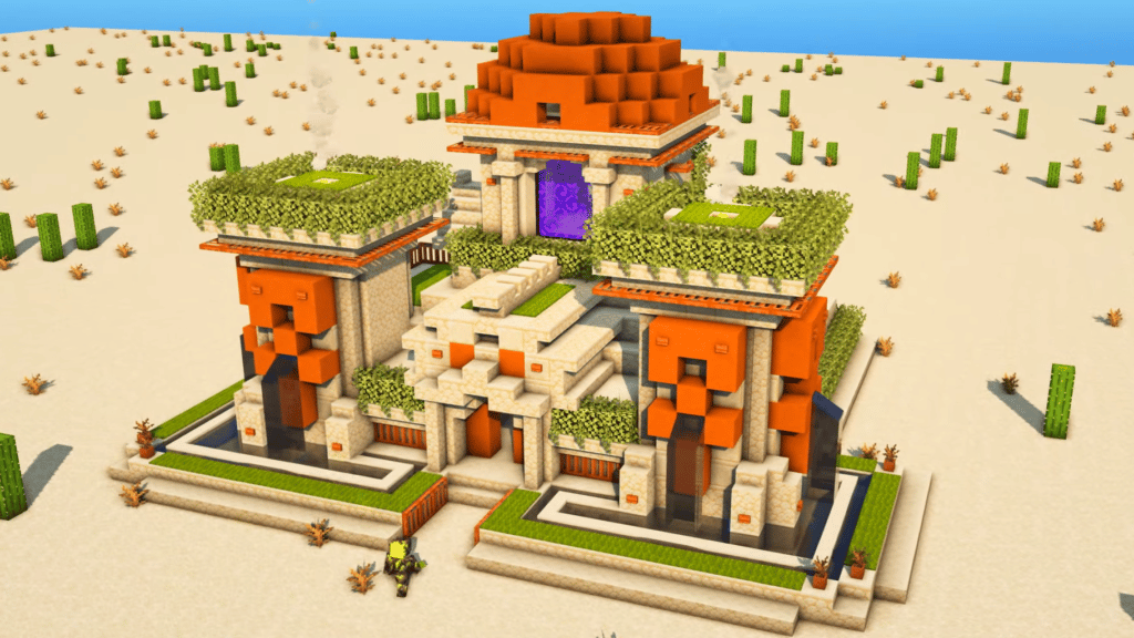 Desert Temple Idea for Minecraft 1.17 with Nether Portal