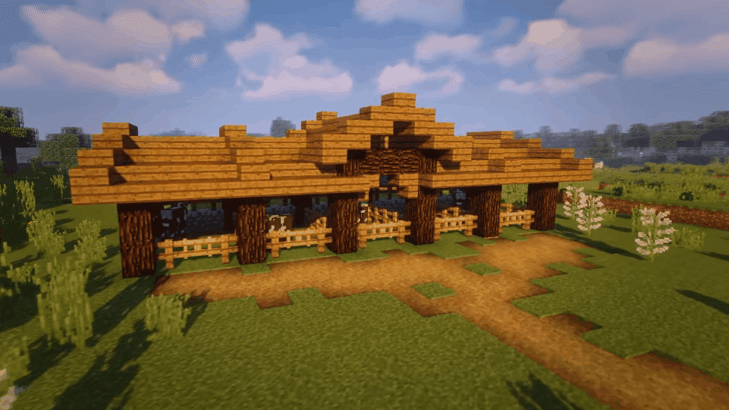 These stables are one of the many cool things to build in Minecraft!